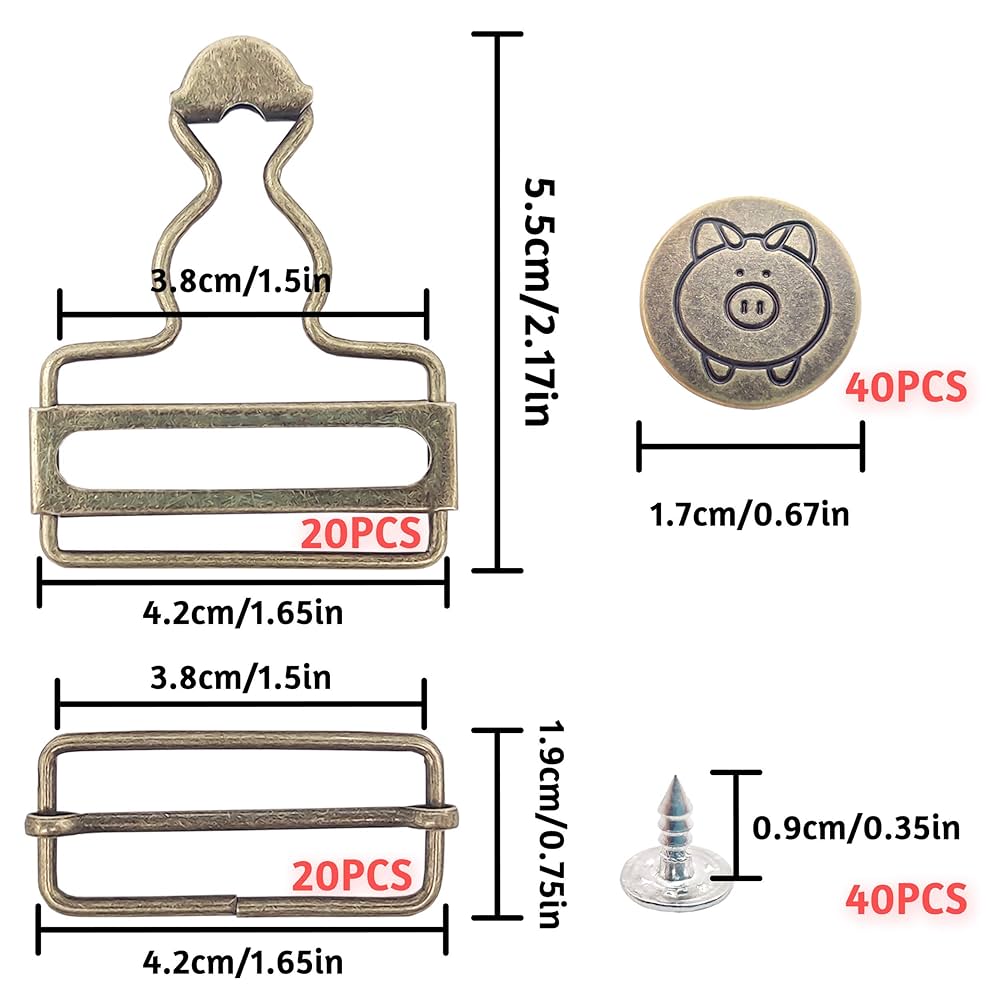Hika　CLANE WAIST ADJUST OVERALLS　サイズ0 inheming 20 Sets Overall Buckle with 40 Sets Jean Buttons